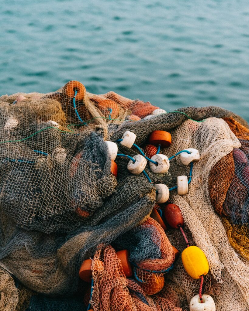 A pile of fishing net representing casting your net far and wide for approval and valdiation.